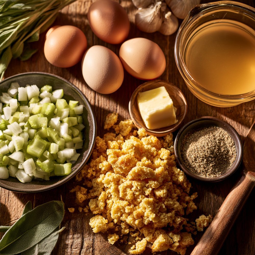 Ingredients for Cauliflower Cornbread Dressing