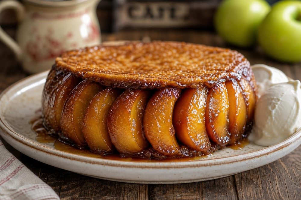 Tarte Tatin Keto Pommes, plated and ready to serve