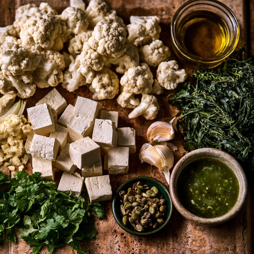 Ingredients for Cauliflower Romeritos Verde