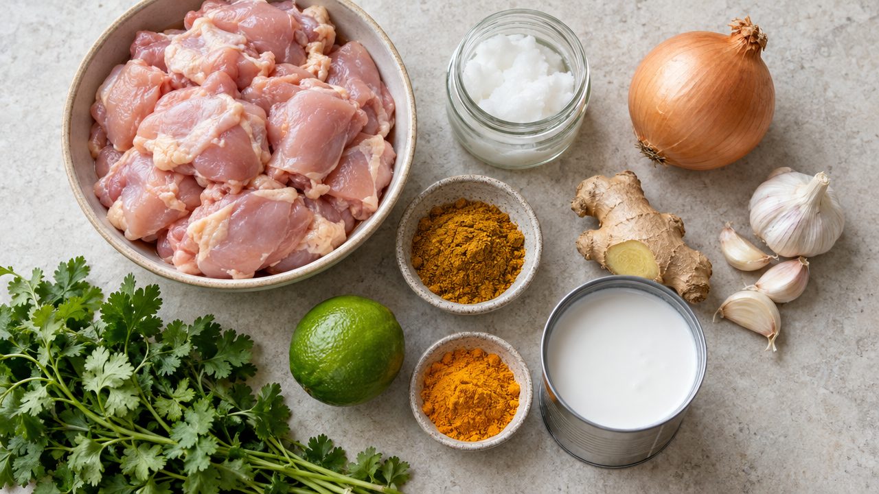 Ingredients for Keto Irish Chicken Curry