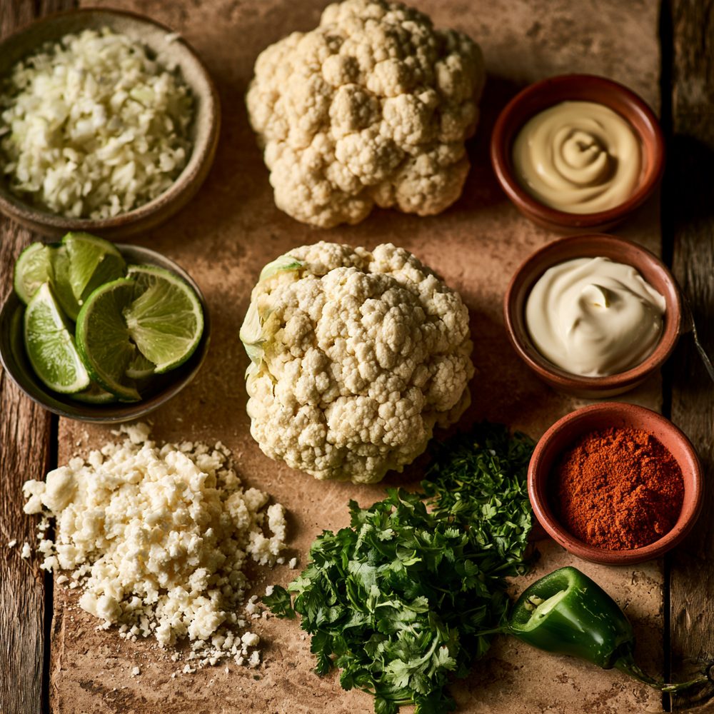 Ingredients for Cauliflower “Elote en Vaso” Cups