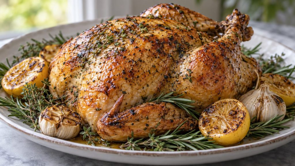 Keto Irish Roast Chicken, plated and ready to serve