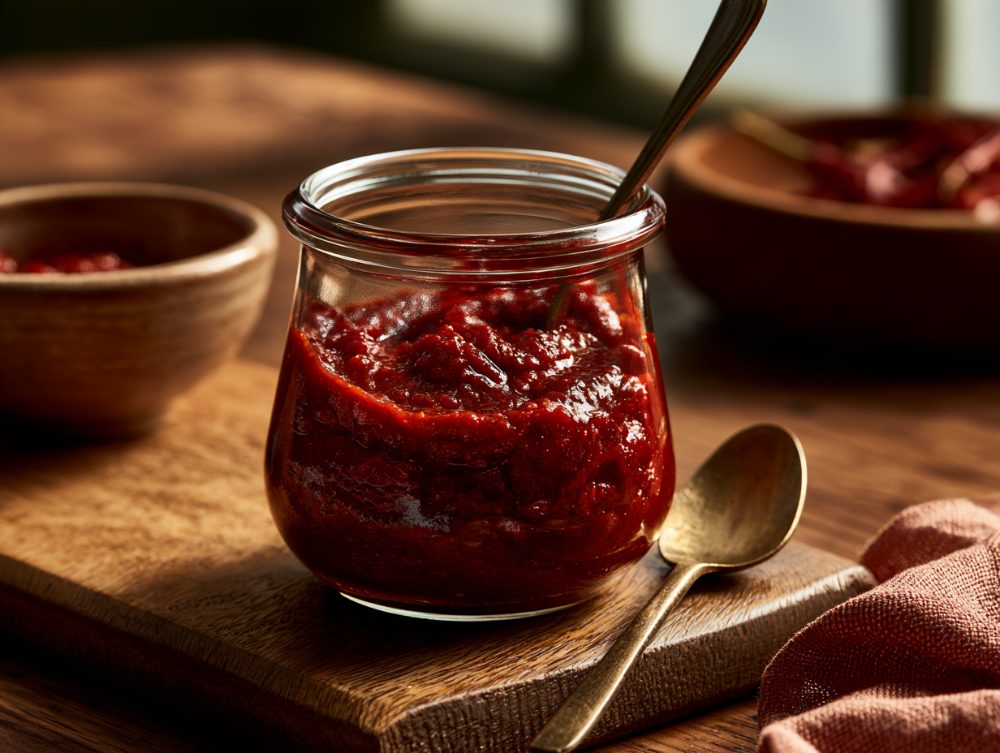 Korean Keto Gochujang-Style Paste, plated and ready to serve