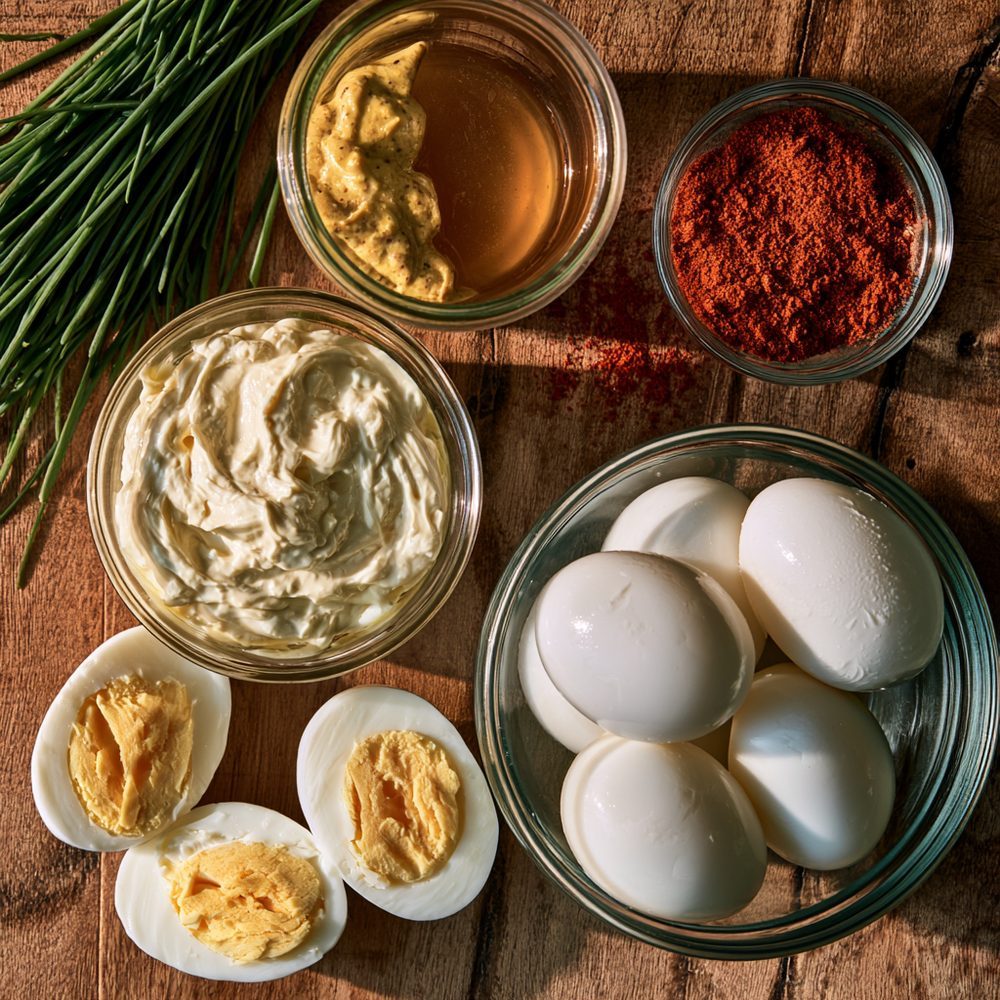 Ingredients for Southern Deviled Egg Salad