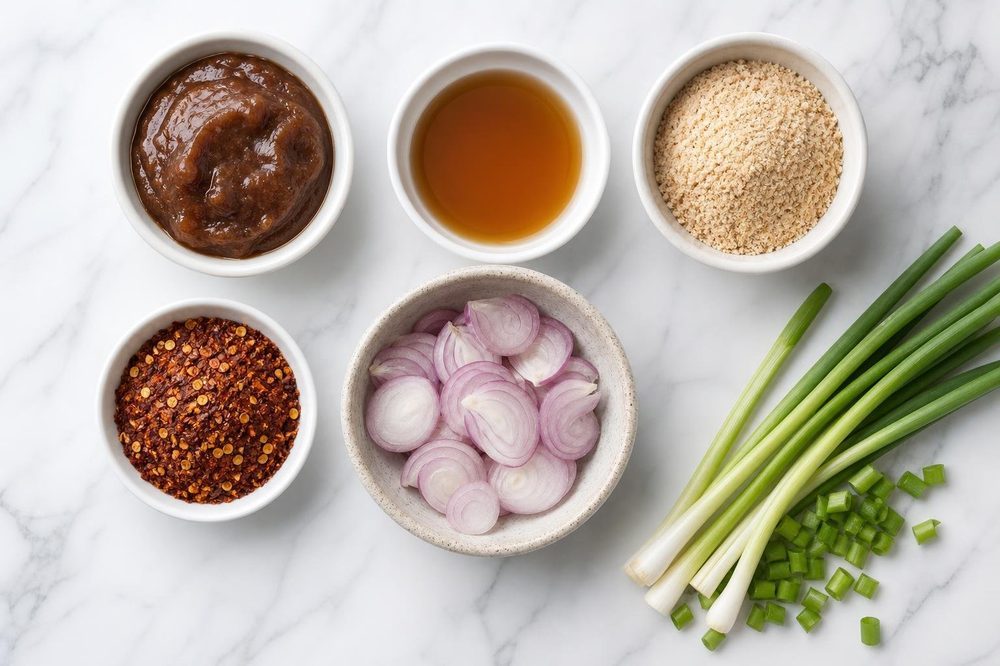 Ingredients for Nam Jim Jaew Isan Tamarind Dipping Sauce