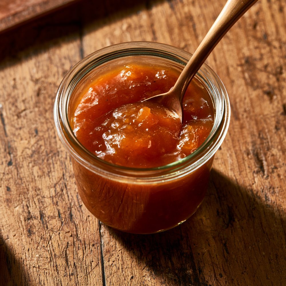Sugar-Free Apricot Glaze, plated and ready to serve