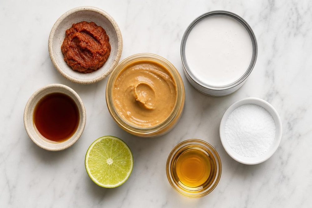 Ingredients for Satay Peanut Sauce Keto Version