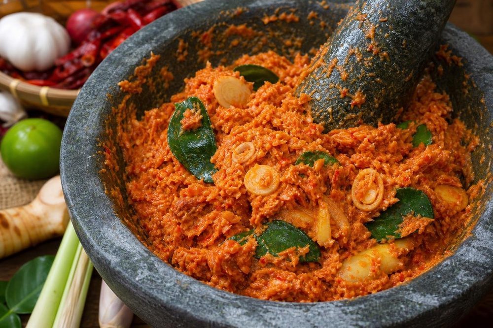 Tom Yum Paste Homemade, plated and ready to serve