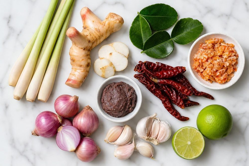 Ingredients for Tom Yum Paste Homemade
