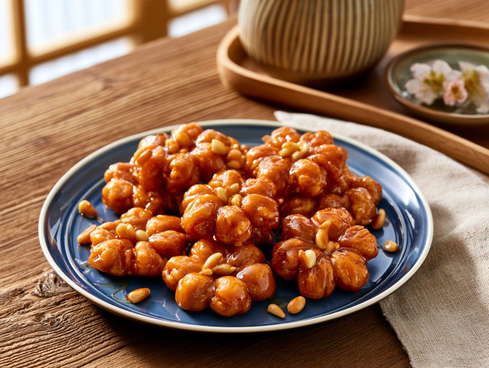 Korean Yakgwa, plated and ready to serve