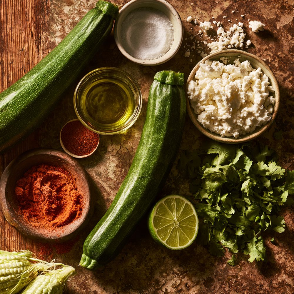 Ingredients for Mexican Street-Style Zucchini (Calabacitas a la Elote)