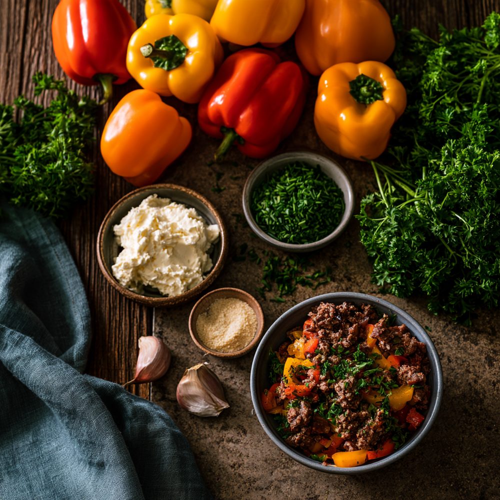 Ingredients for Stuffed Mini Bell Peppers