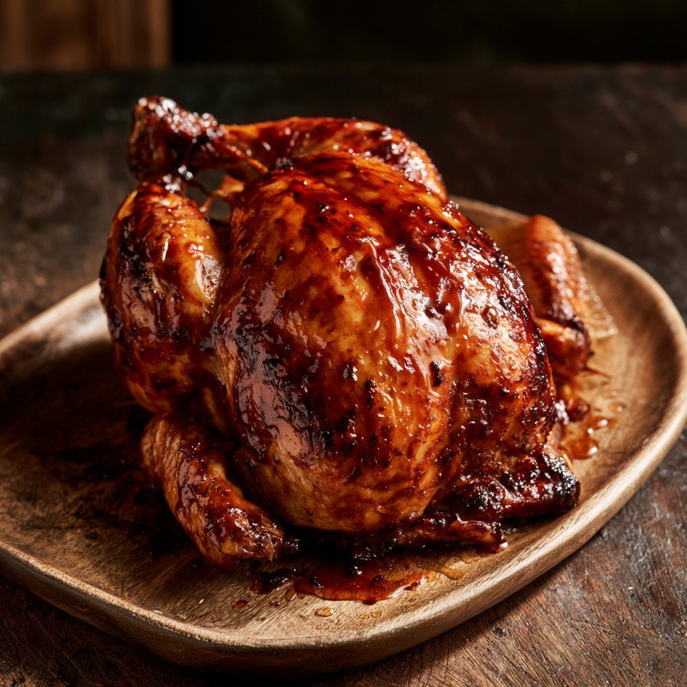 Rosh Hashanah Sugar-Free Honey-Style Glazed Chicken, plated and ready to serve