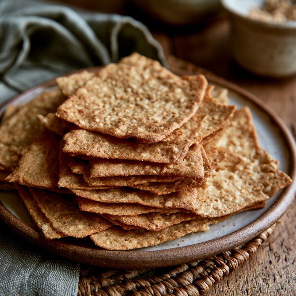 Passover Almond Flour "Matzah", plated and ready to serve