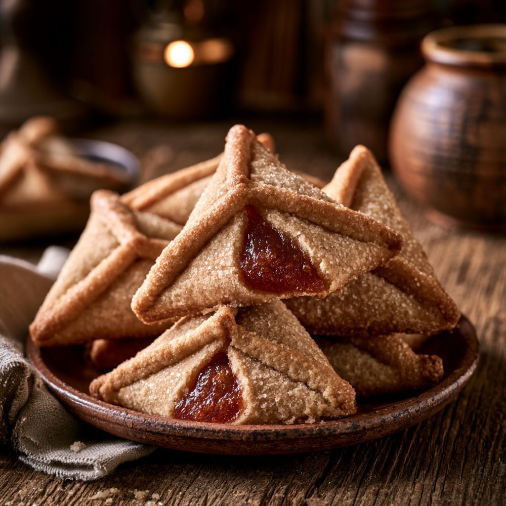 Purim Sugar-Free Hamantaschen, plated and ready to serve