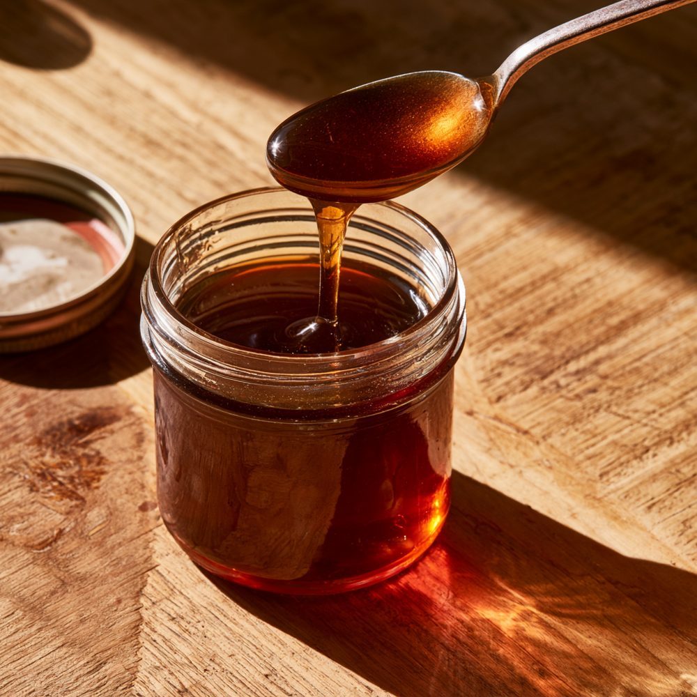 Sugar-Free Cane Syrup Glaze, plated and ready to serve