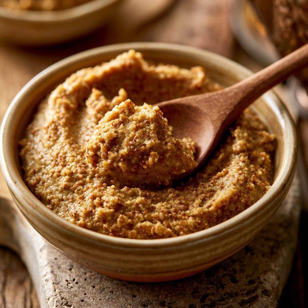 Polish Musztarda Sarepska-Style Mustard, House-Made, plated and ready to serve