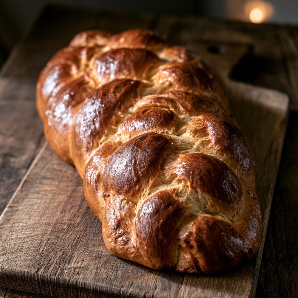 Shabbat Challah, Almond Flour, plated and ready to serve