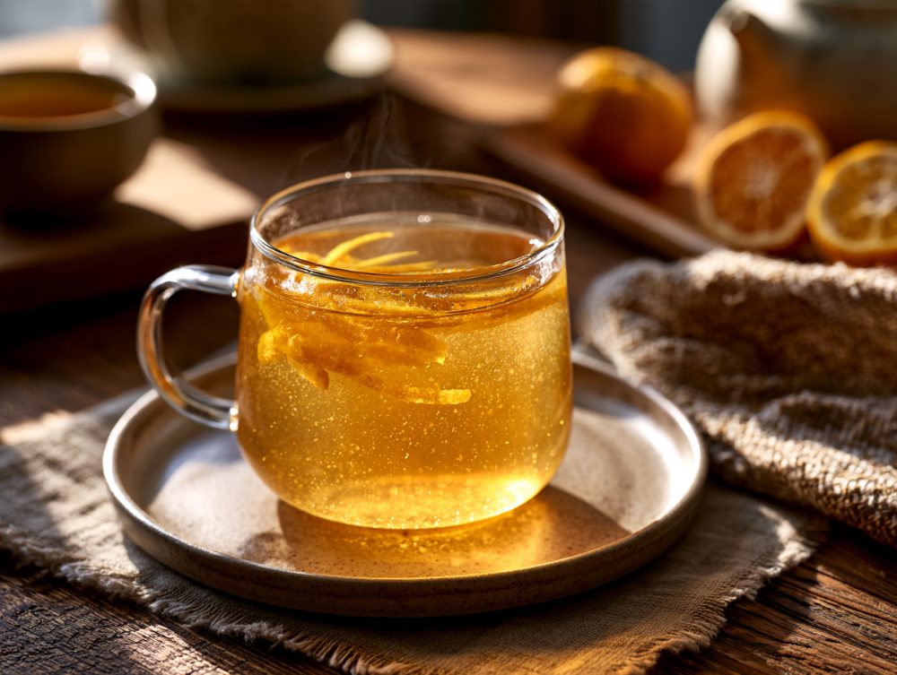 Korean Yuja-cha, plated and ready to serve