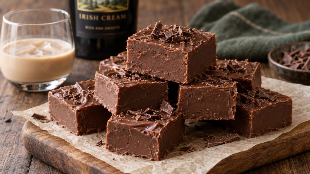 Keto Irish Cream Fudge, plated and ready to serve