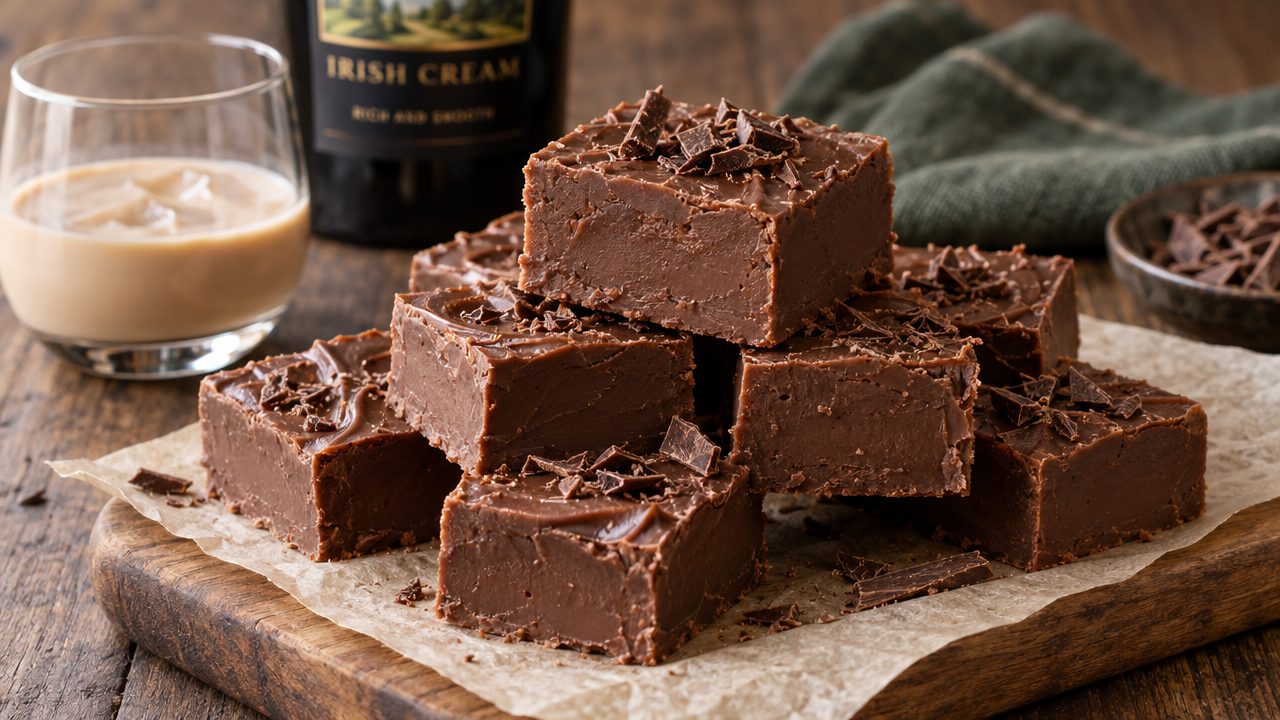 Keto Irish Cream Fudge, plated and ready to serve