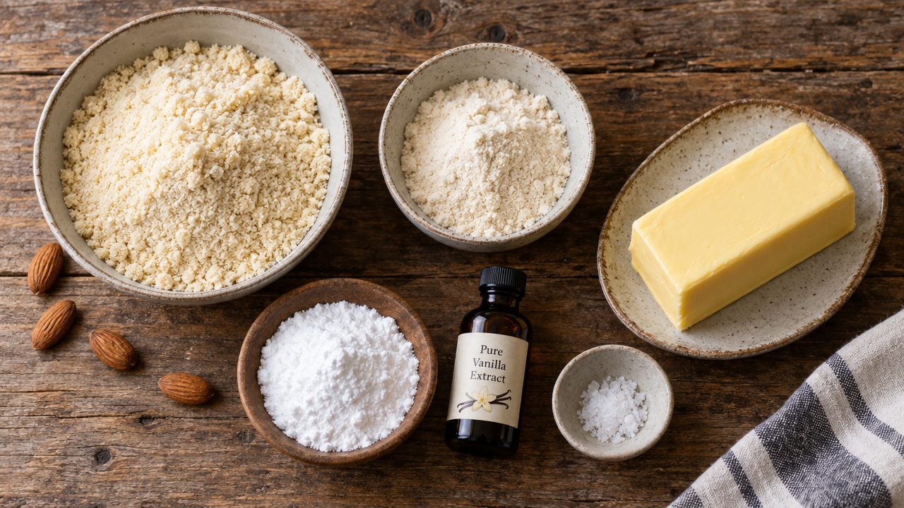 Ingredients for Keto Irish Shortbread Cookies