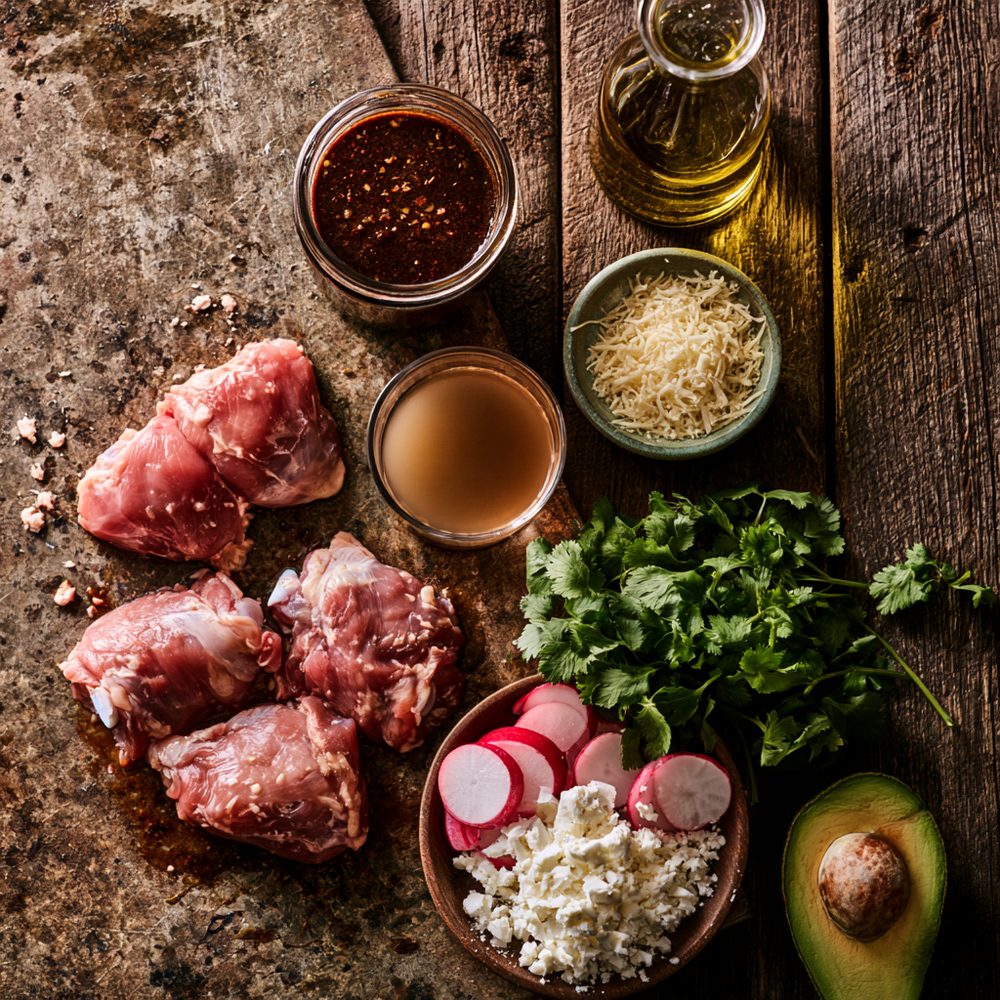 Ingredients for Keto Mole Chicken Mini-Tostadas