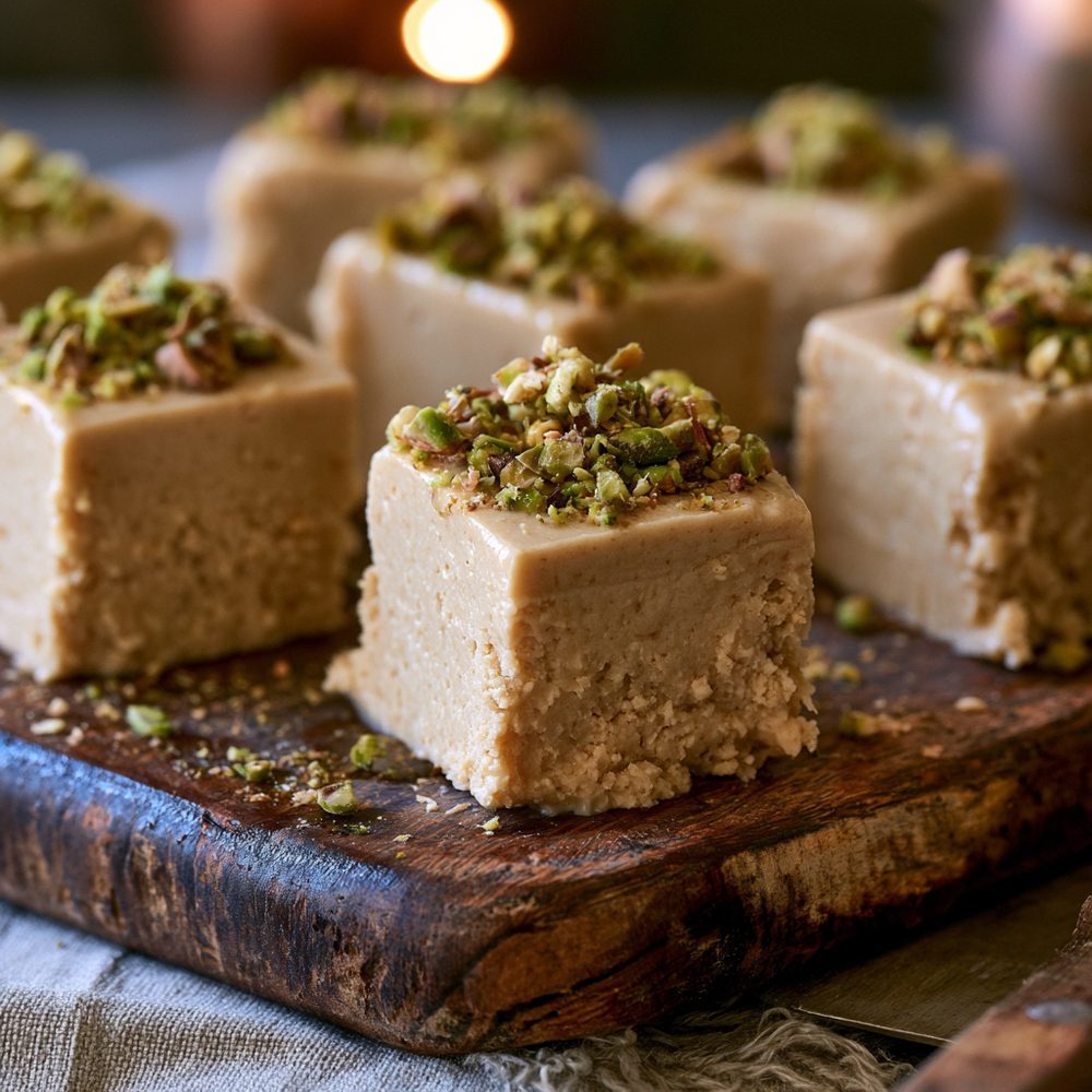 Sugar-Free Halva, plated and ready to serve