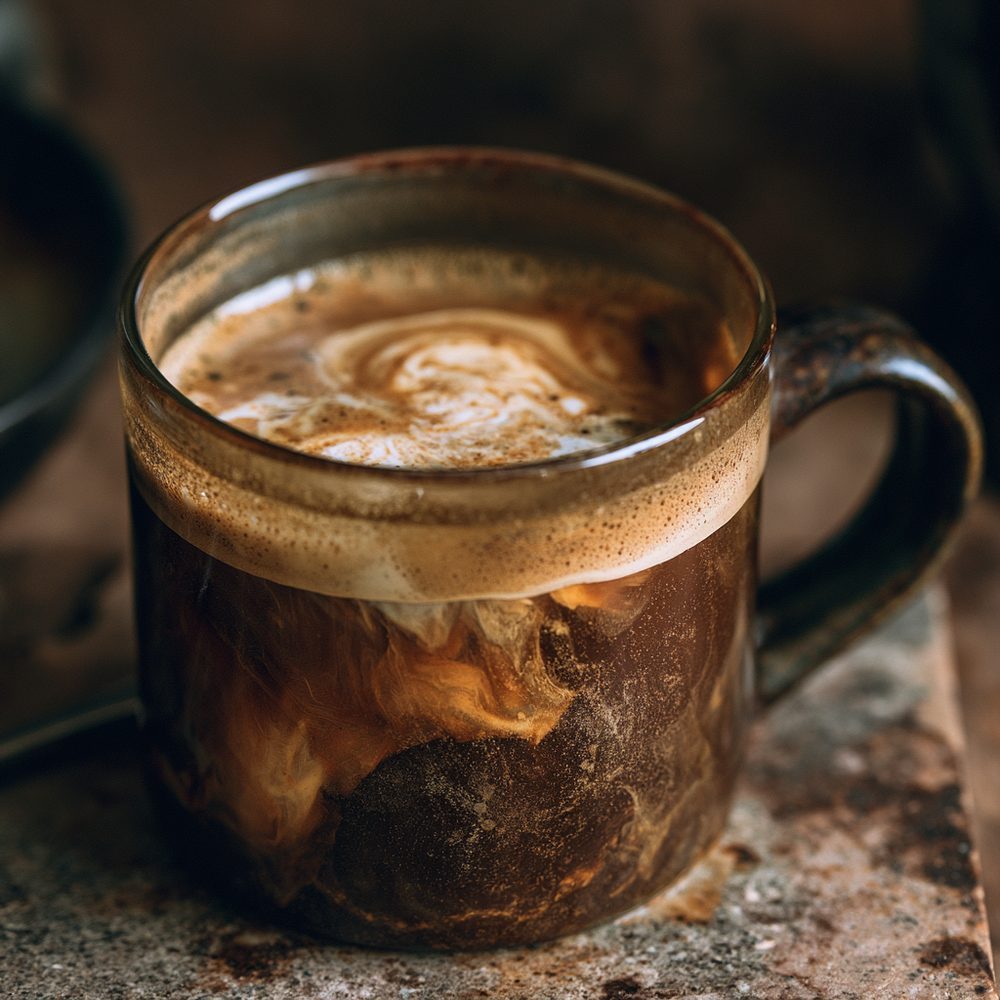 Polish Kawa Zbożowa-Style Coffee, Sugar-Free, plated and ready to serve