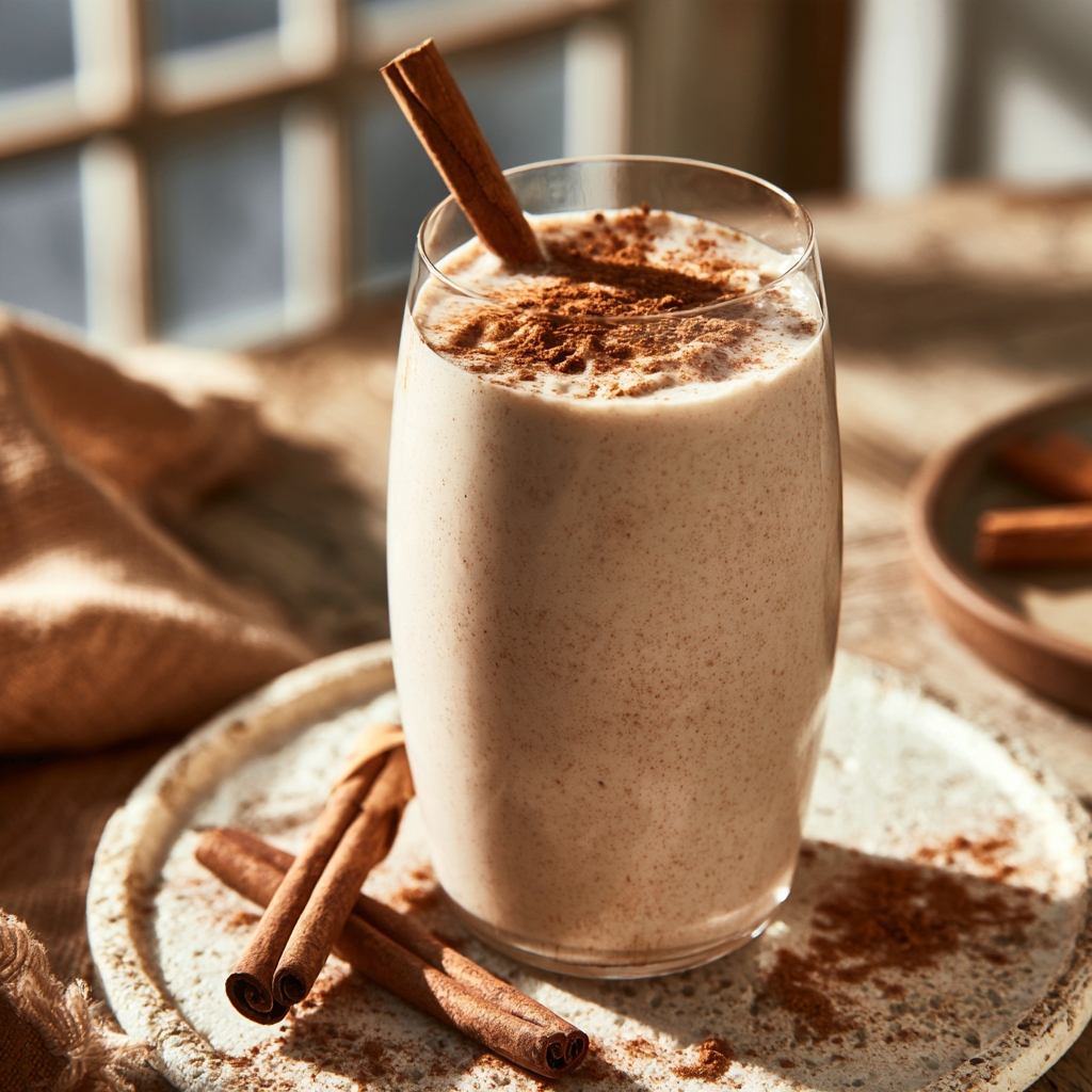 Creamy Keto Horchata Shake, plated and ready to serve