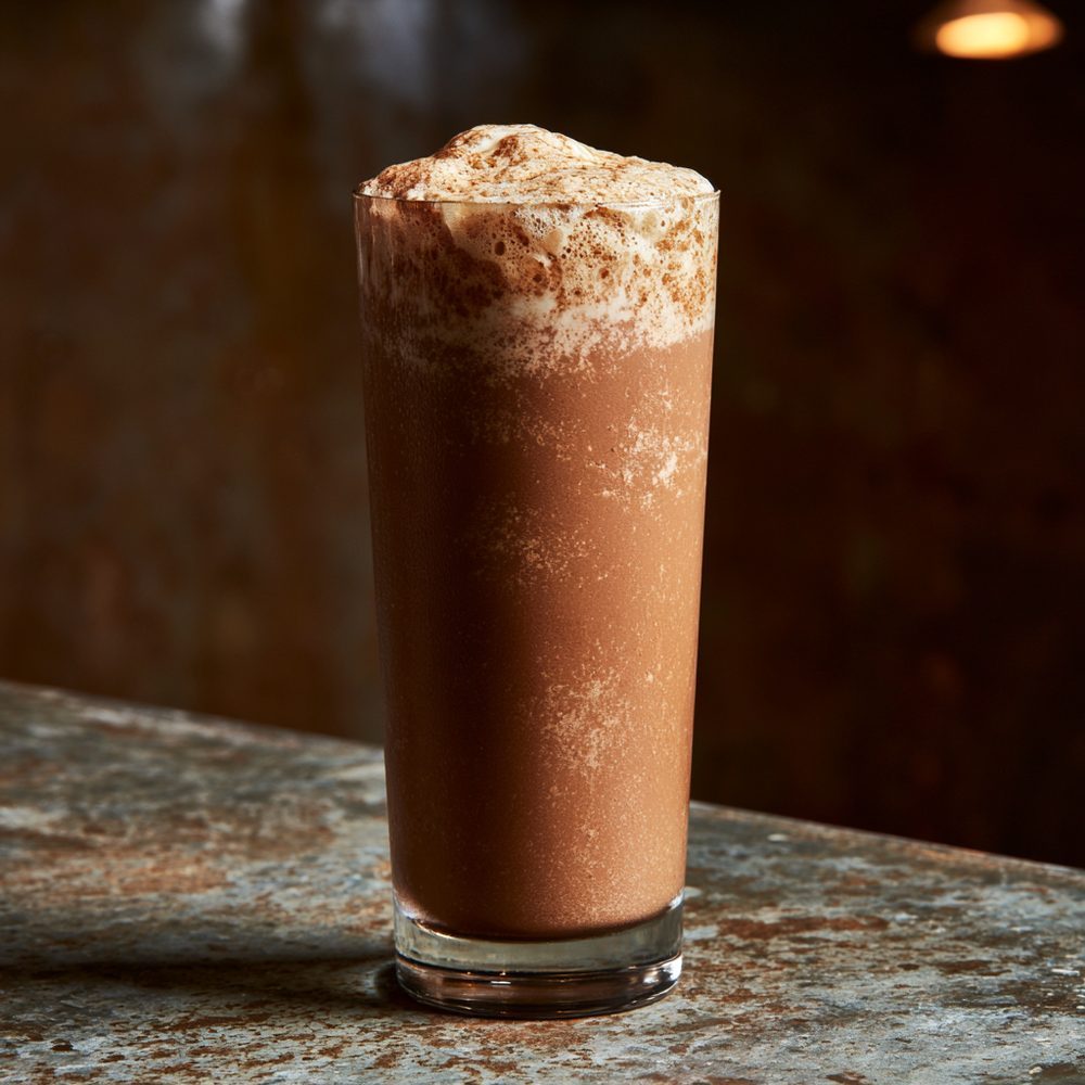Sugar-Free Egg Cream, plated and ready to serve