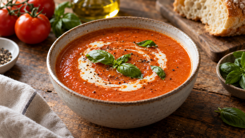 Creamy tomato basil soup