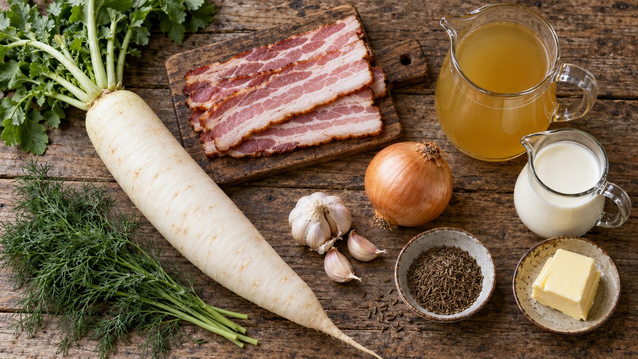 Ingredients for Bavarian Radish & Bacon Soup