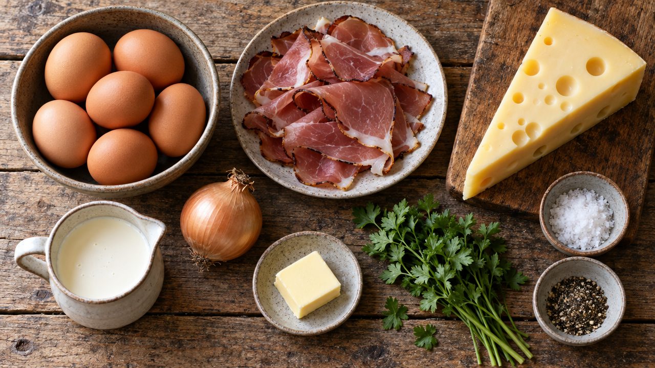 Ingredients for Black Forest Ham & Emmental Frittata