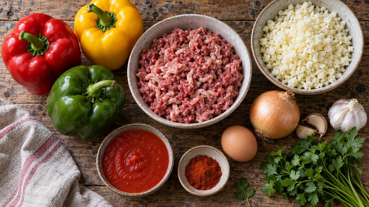 Ingredients for Gefüllte Paprika Stuffed Peppers