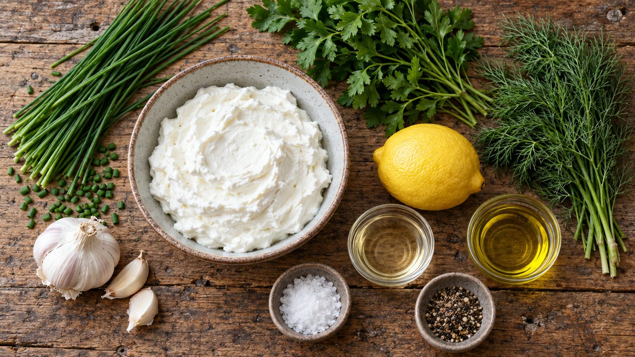 Ingredients for Kräuterquark Herb Quark Dip