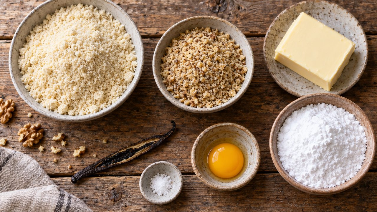 Ingredients for Vanillekipferl Vanilla Crescents
