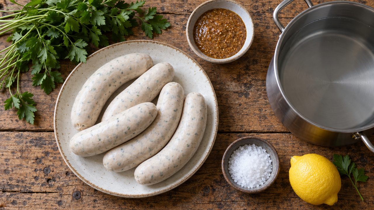 Ingredients for Weißwurst with Sweet Mustard