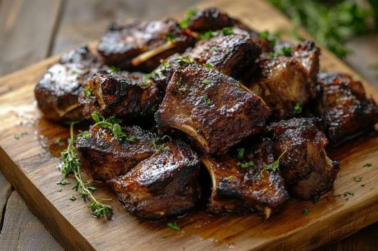 Kenyan Goat Nyama Choma, Grilled, plated and ready to serve