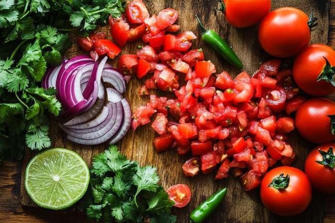 Ingredients for Kenyan Kachumbari (Tomato & Onion Salad)