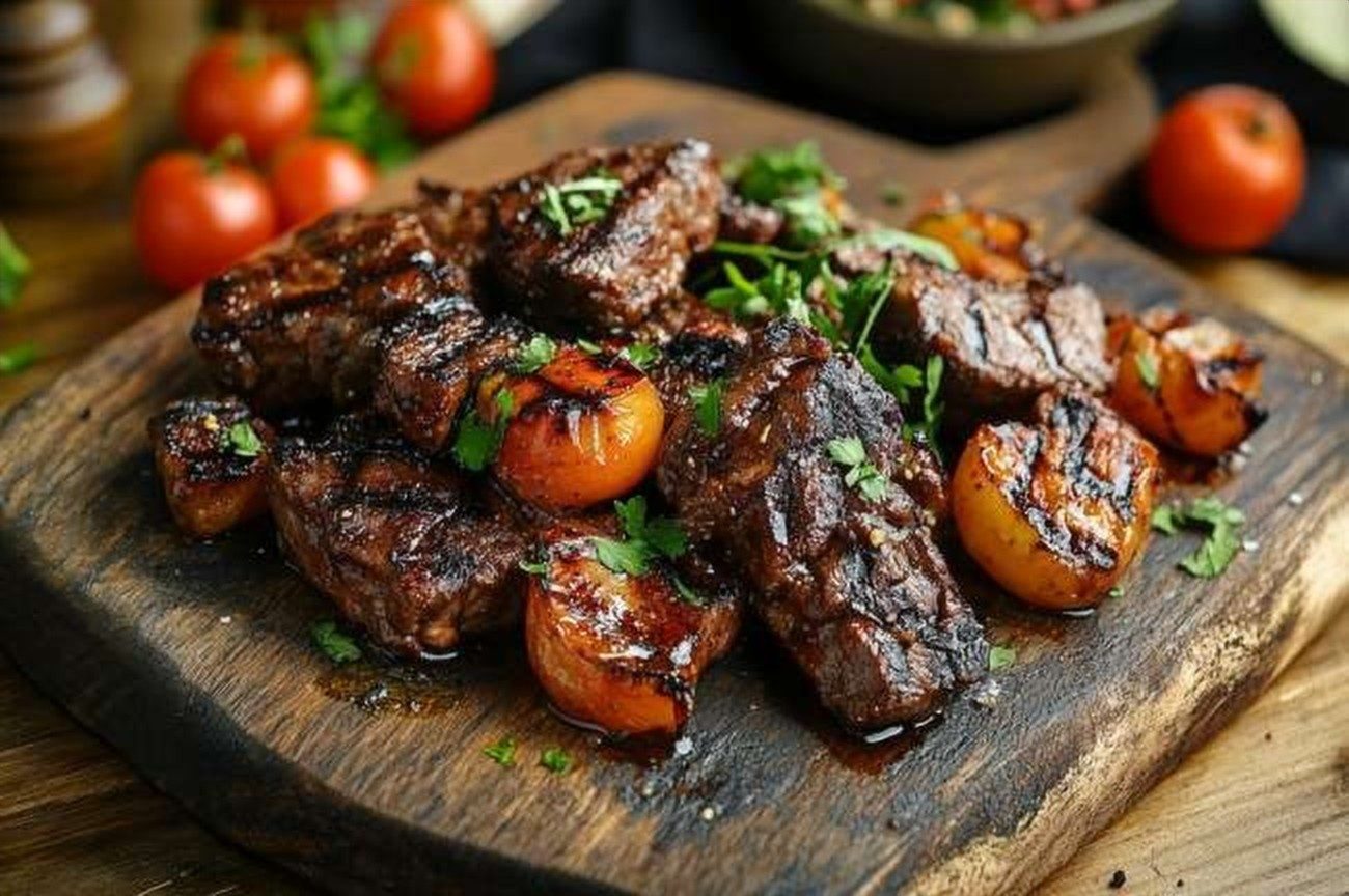 Kenyan Nyama Choma, Grilled Beef, plated and ready to serve