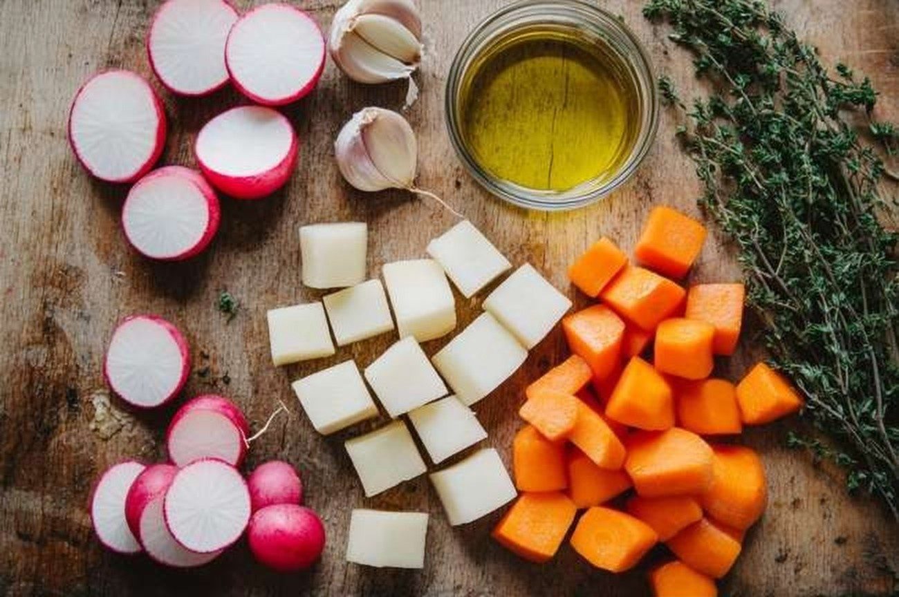 Ingredients for Kenyan Roasted Root Vegetables, Rift Valley Style