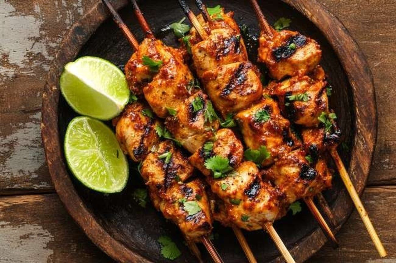 Tanzanian Chicken Mishkaki, Grilled, plated and ready to serve