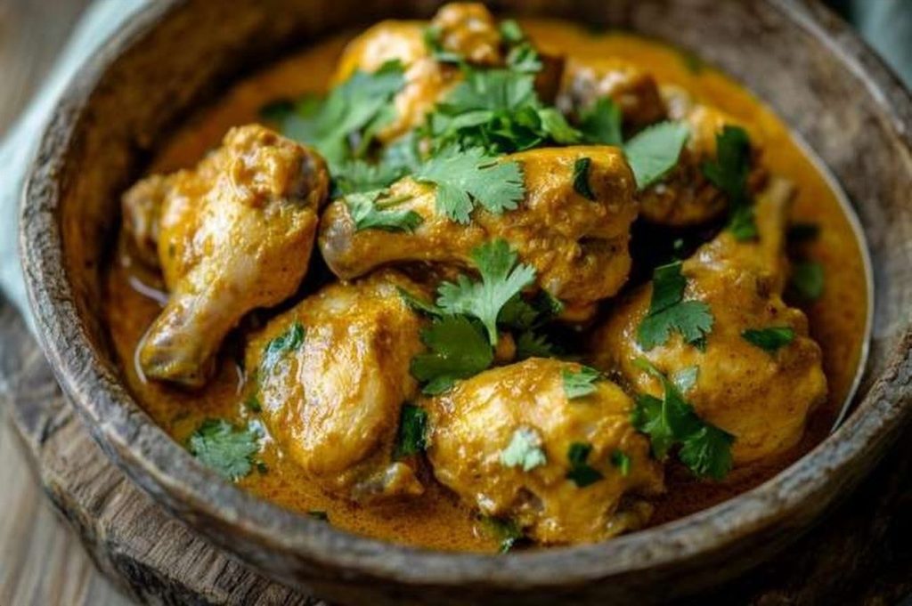 Tanzanian Chicken, Coconut-Curry, Zanzibar Style, plated and ready to serve