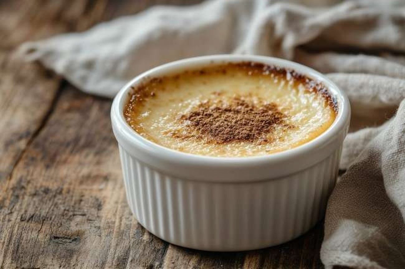 Tanzanian Coconut & Cardamom Custard, Zanzibar Style, plated and ready to serve