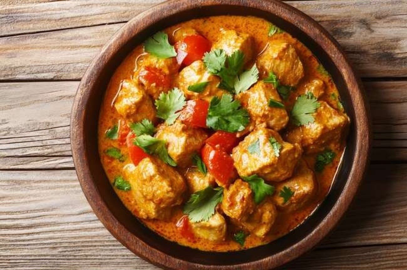 Tanzanian Pork & Coconut Skillet, plated and ready to serve