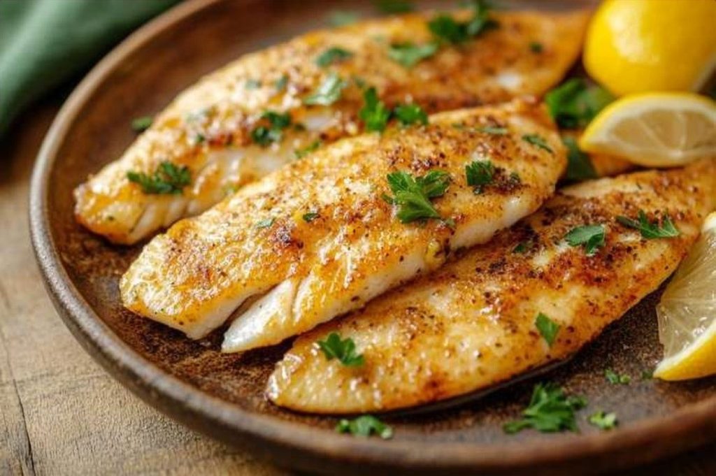 Ugandan Tilapia, Lake Victoria Style, plated and ready to serve