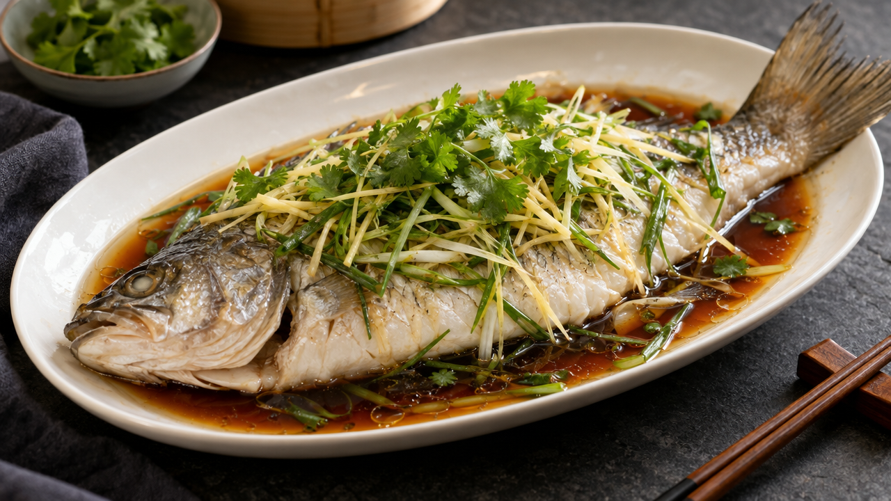 Ginger Scallion Steamed Fish ingredients