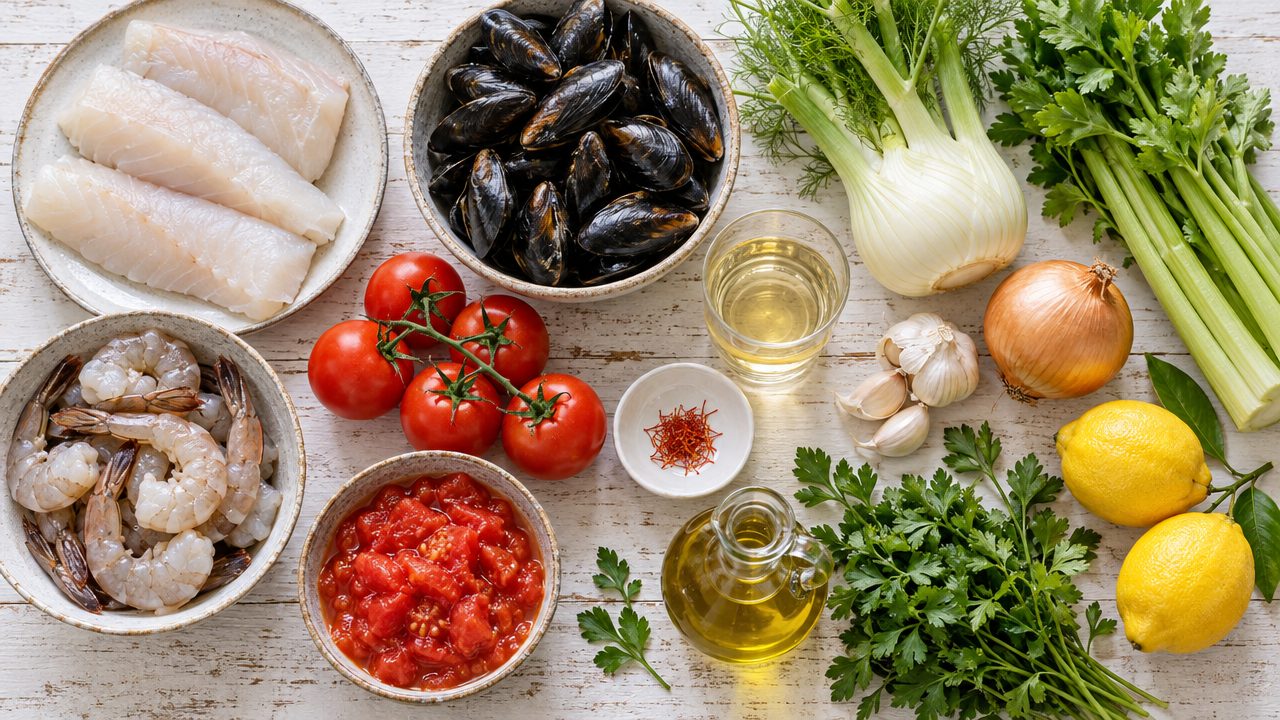Ingredients for Kakavia — Greek Fisherman's Stew