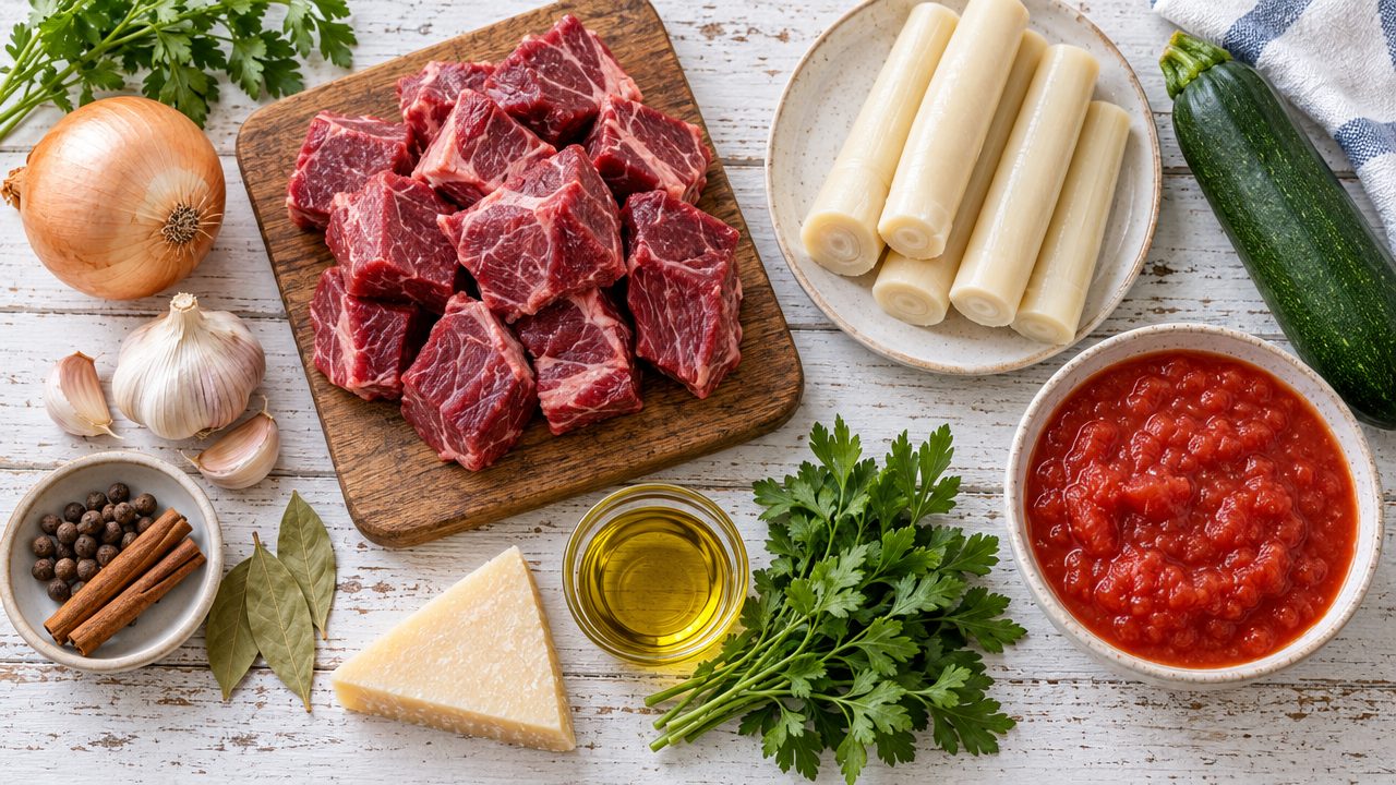 Ingredients for Yiouvetsi — Keto Lamb and Orzo Bake